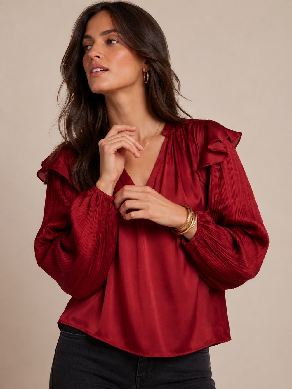 NWT Anthropologie Dolan Left Coast Sloane Silky Romantic Feminine Blouse, S